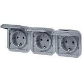 Legrand 069578L Plexo New Einsatz 3fach vorverdrahtete SSDO horizontal, SL, EB, IP44, IK08, Grau