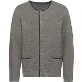 Witt Strickjacke "Strickjacke Strickjacke", Herren, Gr. 52, grau (grau, meliert), Basic, Rundhals, Strickjacken Strickjacke