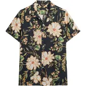Superdry Open Collar Print Kurzarmhemd
