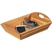Kesper Tablett "Serviertablett", beige (natur), B:23cm H:9cm L:31,5cm, Akazienholz, Tabletts, Tablett, mit zwei Tragegriffen