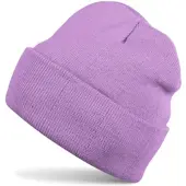 StyleBREAKER Strickmütze "Winter Strickmütze mit Krempe", Herren, lila (flieder), Obermaterial: 100% Polyacryl PAN., Modisch, Mützen Strickmütze