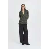 Ichi Blusenblazer "Damen Blazer IHKATE", Damen, Gr. 3XL, grün (rifle grün check), Obermaterial: 91% Polyester PES. 8% Baumwolle CO. 1% Elasthan EL., Blazer Blusenblazer