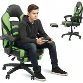 Merkloos Ergonomischer Gamingstuhl mit Fußstütze und verstellbarem Design