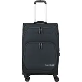 Travelite Trolley "KICK OFF Reisekoffer", Damen, Gr. B/H/T: 41cm x 67cm x 27cm 69 l, grau, Polyester, Koffer Trolley, 4 Doppelrollen, Außentaschen und Packgurte – leicht und robust