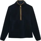 Superdry für Damen. W2012337A Jersey Estate Half-Zip-Fleece blau (XL), Lässig, Recyceltes Polyester, Nachhaltig, Marine