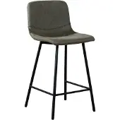 Livin24 Bronx71 Barhocker Leder Mikky 65 - 78 cm olivgrün