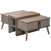 AEA Moderner Brauner Couchtisch Kaffetisch Designer Sofatisch Beistelltisch
