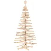 Syfax Holz Weihnachtsbaum KOTKA 150 cm Massives Kiefernholz Natürlich
