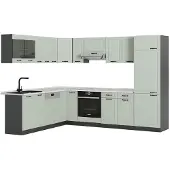 Vicco Eckküche R-Line Mint Landhaus/Anthrazit 287 x 227 cm, Model 70978