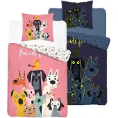Detexpol Bettwäsche, Baumwollbettwäsche für Kinder, im Dunkeln leuchtend 160x200 5984a Tiere