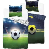 Detexpol Bettwäsche, Baumwollbettwäsche für Kinder, im Dunkeln leuchtend 160x200 5982a Fußball