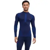 Falke - Technisches Unterwäsche-Oberteil mit Stehkragen - W Longsleeve Shirt Turtleneck M Space Blue für Herren - Größe L - Blau