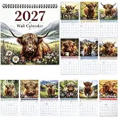 Merkloos Wandkalender 2027 mit dem Motiv "Highland-Rinder"