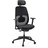 Dripio Bürostuhl mit Kopfstütze, ergonomisch, 4D-Armlehnen, schwarz