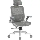 Dripio Ergonomischer Mesh-Gamingstuhl, Weiß, verstellbar, 120 kg