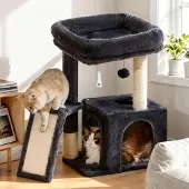 Dripio Katzenkratzbaum 64 cm mit Plattform, Sisal, für Wohnungskatzen