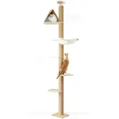 Dripio Kratzbaum, 6 Ebenen, höhenverstellbar 1,8–3 m, beige