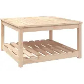 Merkloos Gartentisch aus massivem Kiefernholz mit Ablagefläche