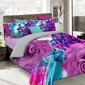 OEM Bettwäsche-Set Doppelbett 250x200 cm, Baumwolle, Schmetterling