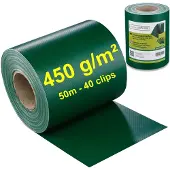 Merkloos PVC-Gitterband, 450 g/m², 50 Meter, Grün
