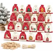 Merkloos Leinen-Adventskalender, kleine Säckchen zum Befüllen