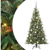 vidaXL Künstlicher klappbarer Weihnachtsbaum Grün 180 cm PE und PVC