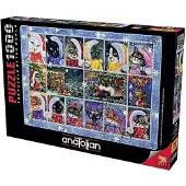 Perre/Anatolian ANATOLIAN Puzzle Katze Weihnachten Briefmarken 1000 Stück