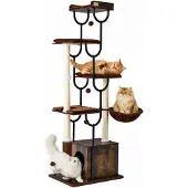 Dripio Kratzbaum, rustikales Braun, 63x42x187 cm, Sisal/Plüsch