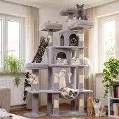 Merkloos Katzenbaum – Kratzbaum – 181 cm – Mit Sisal-Kratzpfosten – Grau