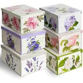 OEM 6 Aufbewahrungsboxen mit Deckel, Karton, 39x50x24 cm, Punkte-Design