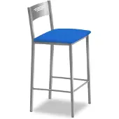 Dripio Küchenbarhocker mit Rückenlehne, Kunstleder, Blau, 90 cm