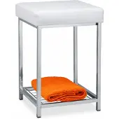 Dripio Gepolsterter Hocker mit Stauraum, quadratisch, 47x33x33 cm, weiß