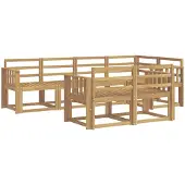 vidaXL Outdoor-Sofagarnitur 7 stk. Weiß Massivholz Akazie