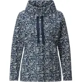 Sieh an! Trainingsshirt SIEH AN "Freizeit-Sweatshirt Sweatshirt", Damen, Gr. 42, blau (dunkelblau, champagner, bedruckt), Basic, Shirts Trainingsshirt