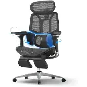 Dripio Bürostuhl, 3-Zonen-Lendenstütze, 4D-Kopfstütze, 6D-Armlehnen, Fußstütze