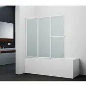 Marwell Badewannenfaltwand "White Light", weiß (weiß, neutral), B:120cm H:130cm T:5cm, Duschwände, Badewannenfaltwand, weißes Aluminiumprofil, 3-flügelig