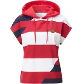 Casual Looks T-Shirt WITT "Kapuzen-Shirt Kapuzenshirt mit überschnittenen Schultern", Damen, Gr. 38, erdbeere, weiß, gemustert, Sportlich, Shirts T-Shirt