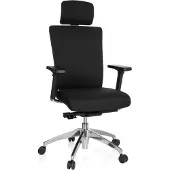 Dripio Bürostuhl mit Kopfstütze, 4D-Armlehnen, schwarz, Stoff