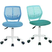 Dripio Bürostuhl-Set (2 Stück), höhenverstellbar, ohne Armlehnen, blau/türkis