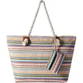 DonDon Große Strandtasche Shopper mit Reißverschluss