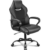 Resteq Bürostuhl BASETBL ergonomisch drehbar Kunstleder schwarz bis 150 kg