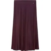 Sheego Faltenrock "Rock Satinrock mit verdecktem Reißverschluss", Damen, Gr. 46, lila (burgund), Satin, , Elegant, Röcke Faltenrock