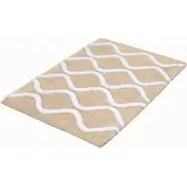Kleine wolke Badematte "Piana, Badvorleger, Badezimmer Teppich", beige (sandbeige), H:23mm, Polyester, Badematten, Badematte, Badteppich, modernes Wellen 3D-Design