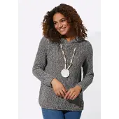 Witt Strickpullover "Kapuzen-Pullover Kapuzenpullover in Ripp-Optik", Damen, Gr. 44, graphit, Strick, , Sportlich, Pullover Strickpullover