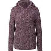 Witt Strickpullover "Kapuzen-Pullover Kapuzenpullover in Ripp-Optik", Damen, Gr. 46, burgund, Strick, , Sportlich, Pullover Strickpullover