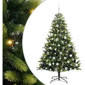 vidaXL Künstlicher Klapp-Weihnachtsbaum mit 300 LEDs Grün 180 cm