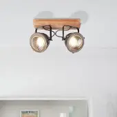 Lightbox Rustikaler Strahler im Retro Look mit 2 Köpfen