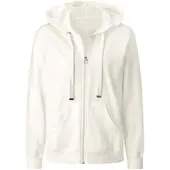 Witt Shirtjacke "Sweatjacke Sweatjacke mit Känguru-Taschen", Damen, Gr. 46, weiß (ecru), Sportlich, Shirts Shirtjacke