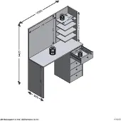 FMD Möbel FMD Schminktisch mit Spiegel 105x39,9x140,5 cm Weiß