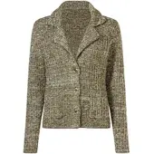 HEINE Strickjacke "Strickjacke Strickjacke mit Effektgarn", Damen, Gr. 48, braun (khaki, meliert), Modisch, Strickjacken Strickjacke